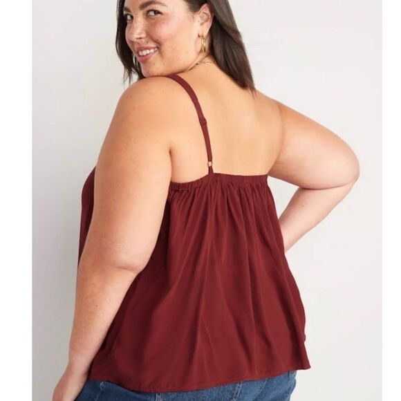 Old Navy Womens Size XXL ~ Burgundy Soft Woven One Shoulder - Picture 3 of 9